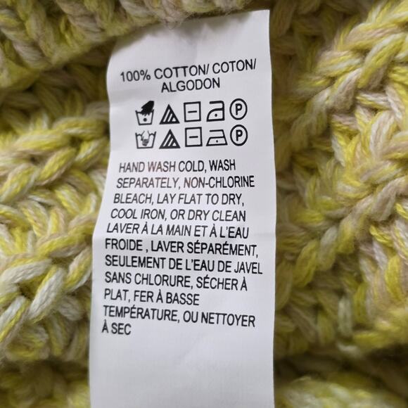 Lucky Brand Pullover Sweater Women M Lemonade Cotton Cable Knit - Picture 7 of 7